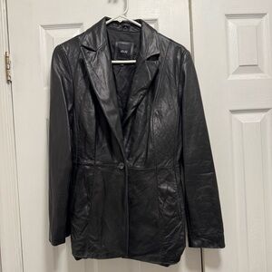 JLC New York leather blazer jacket